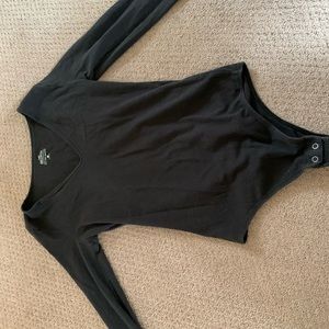 Long sleeve V neck bodysuit